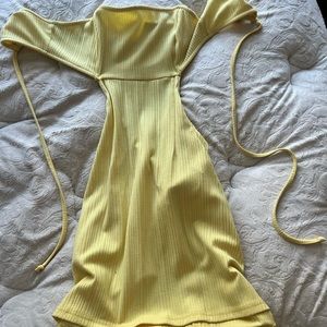 Open back yellow dress